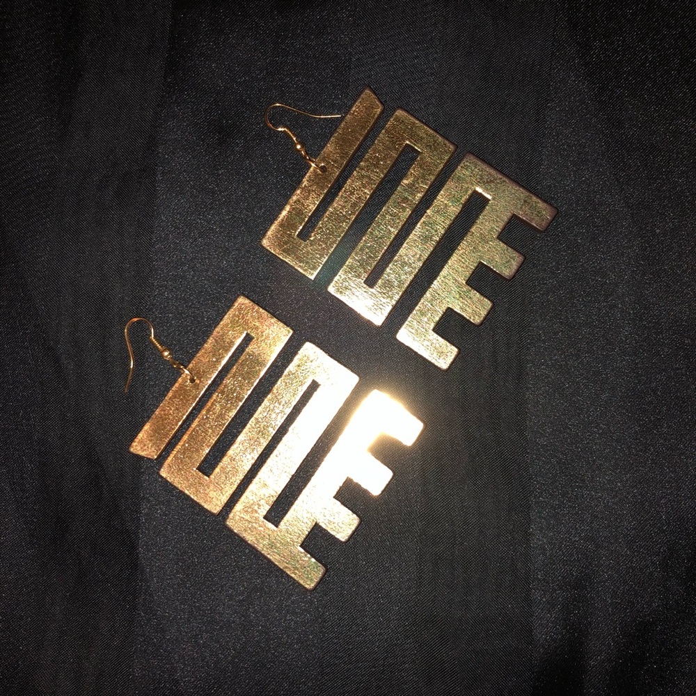 Gold Foil “LOVE” Earrings
